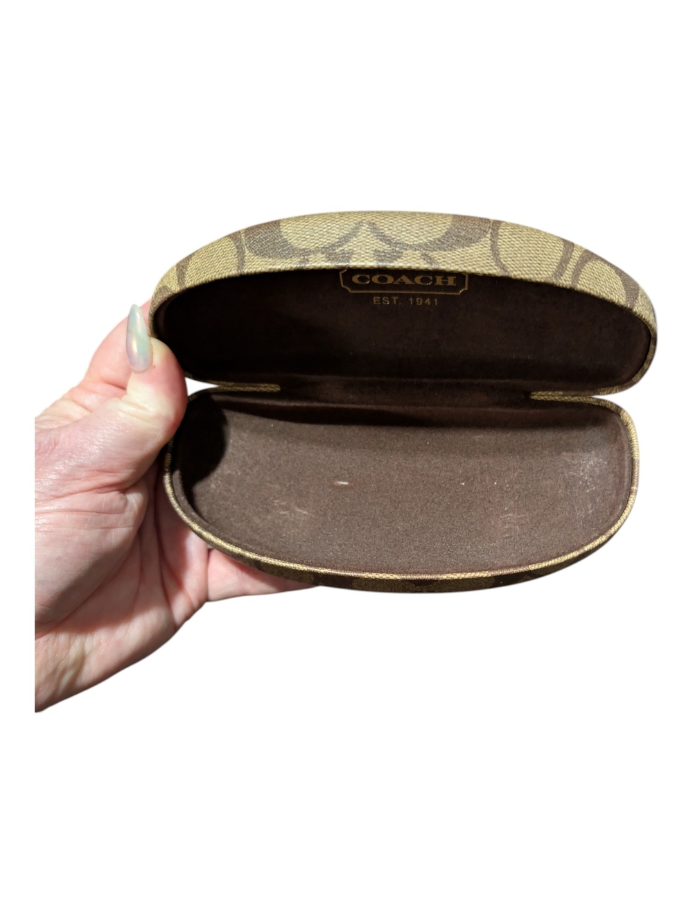 Coach Brown Signature C Monogram Glasses/Sunglasses Case - Picture 6 of 6